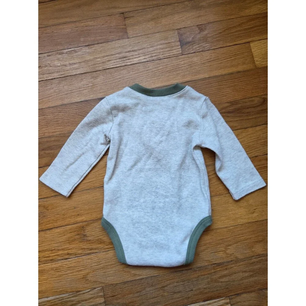 Chickpea Organic bodysuit interactive truck with surprise dinosaur size 3/6M